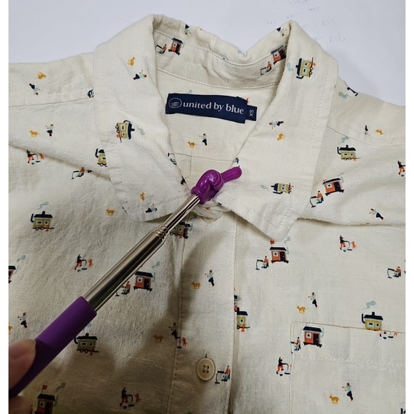 United By Blue All Over Ice-Fishing Print Shirt Women's XS - Picture 6 of 13